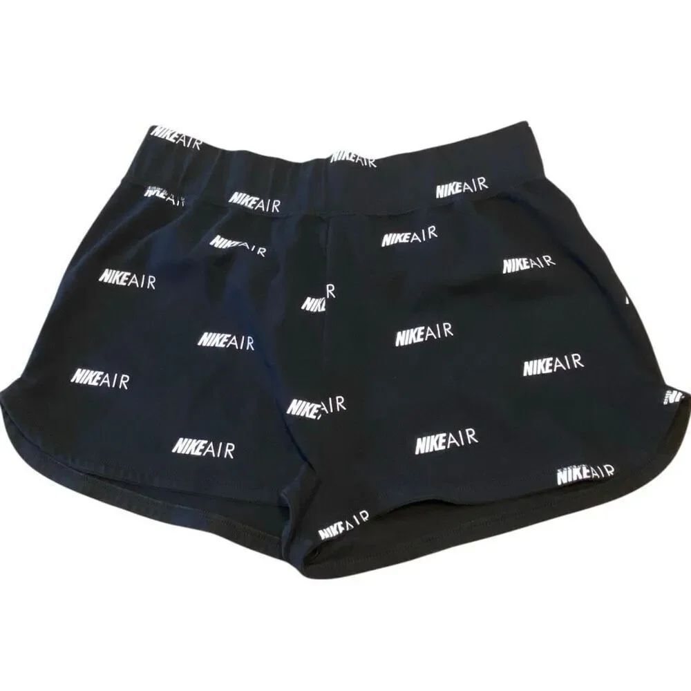 Nike Air Logo Print Running Shorts Black Athletic Training Women XL